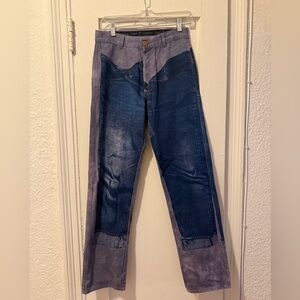 RARE COLORWAY Jean Paul Gaultier Purple Trompe L'Oeil Straight Leg Jeans ss97
